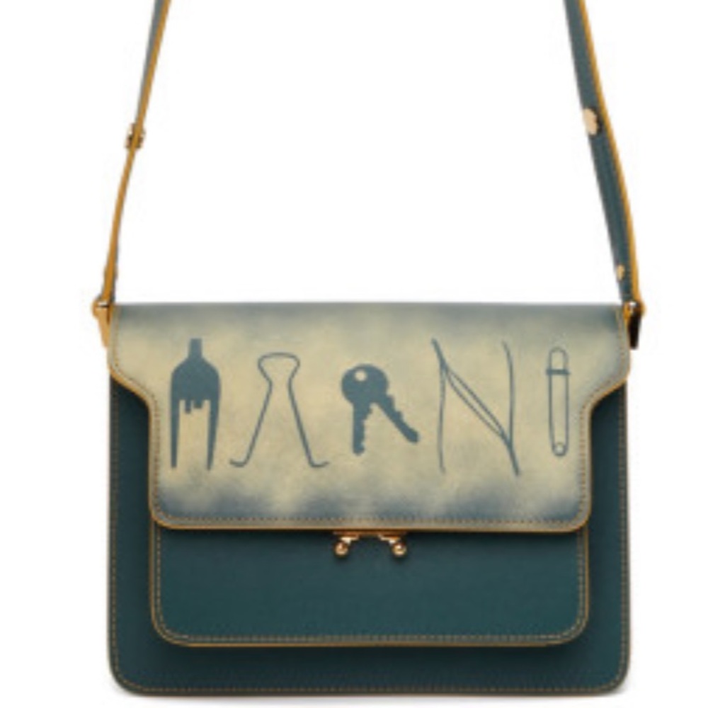Marni Safianno Logo Medium Trunk Bag